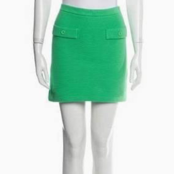 Alice + Olivia Kipp Knit Mini Skirt in Garden Green, Medium - Picture 3 of 12